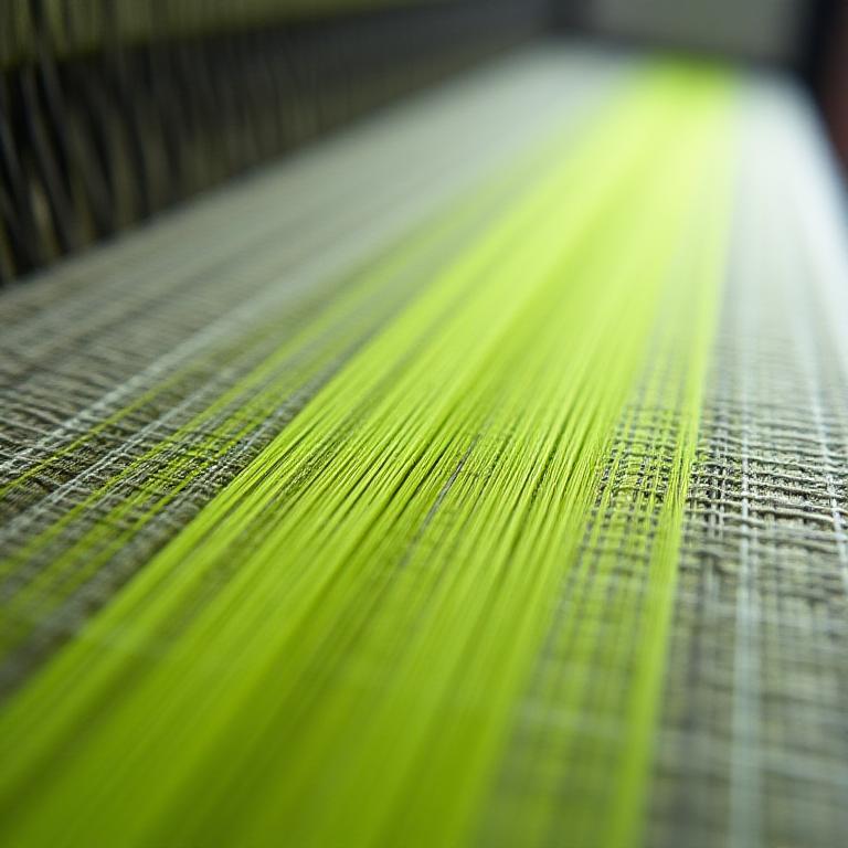 Close up of high-tech weaving machine