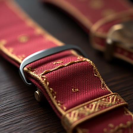 Crimson Jacquard Strap