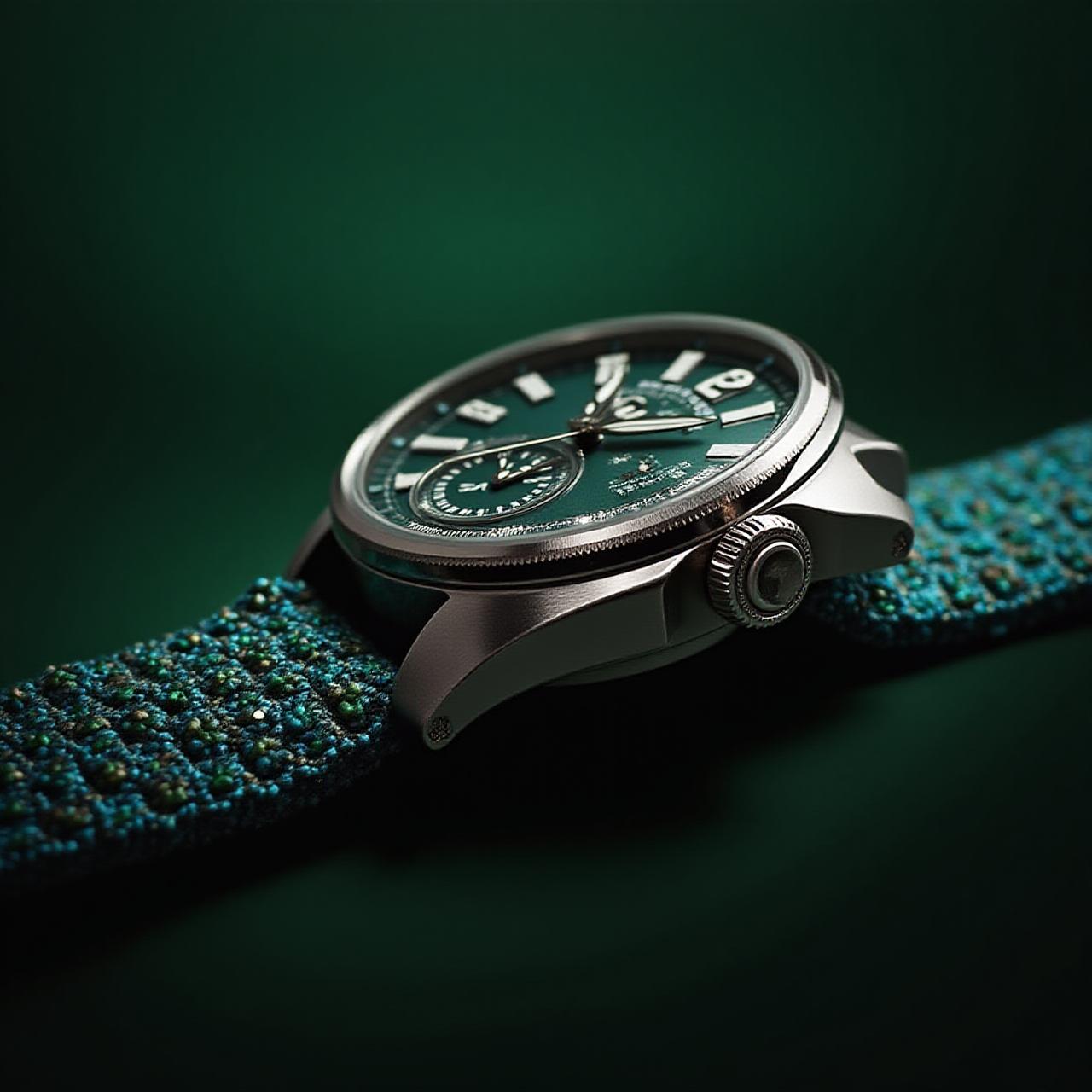 Luxury watch with handcrafted textile strap